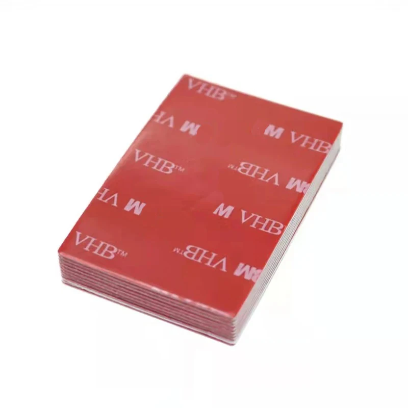 Fita adesiva dupla face, 10 folhas/saco, cola forte, fundo vermelho e cinzento, para azulejo de parede, fita de escritório, 9,6mm x 53,98mm x 1mm