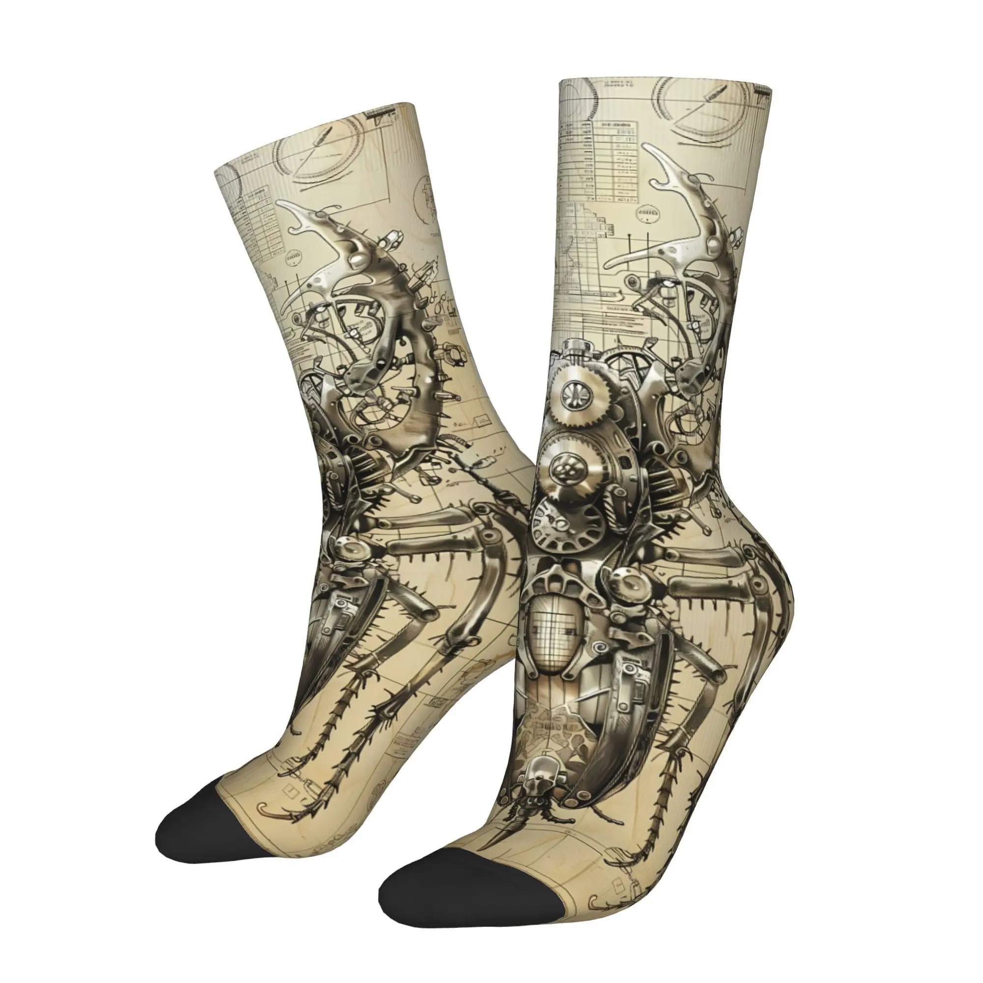 

Носки в стиле стимпанк с жуком и принтом, модные мужские полиэстеровые носки