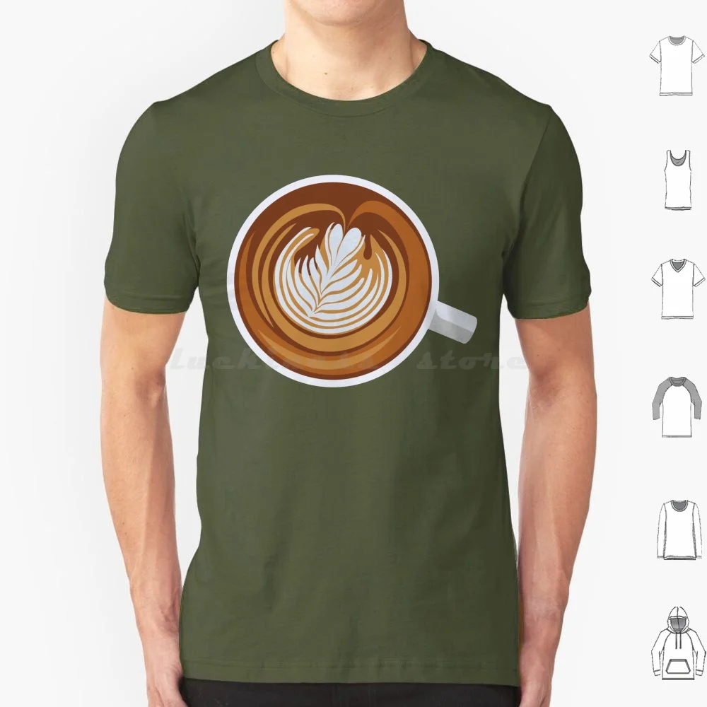 Cup-A-Cappuccino T Shirt Cotton Men Women Diy Print Coffee Cappuccino Espresso Coffee Shop Drinks Hot Drinks Latte Latte Art