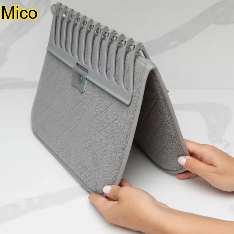 

Nordic Foldable Dish Drying Mat, Detachable Drain Pad, Heat-Resistant Table Protector for Bowls, Plates & Cups