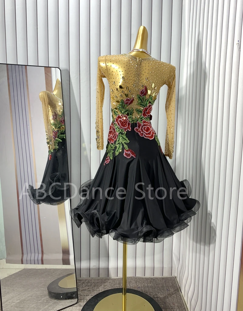 Women Ballroom Salsa Rhythm Latin Rumba Dance Dress US 10 UK 12 New Latin dance competition dress