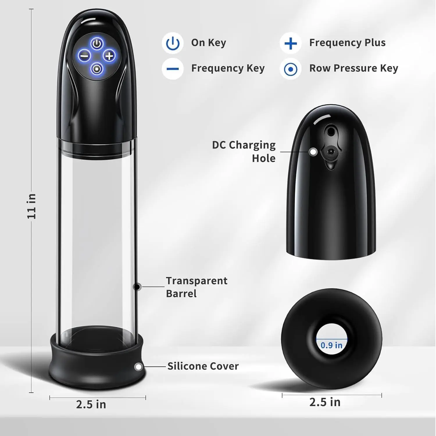 Electric Penis Vacuum Pump with 5 Suction Modes Male Masturbator Penis Enlargement Pump Penis Trainer for Men Sex Pleasure view 2