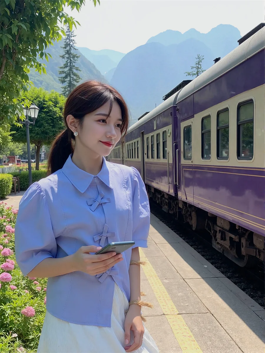 

Рубашки с пышными рукавами для девочек, блузки, осенние женские каскадные платья по всей поверхности, женская одежда высшего класса, популярная корта