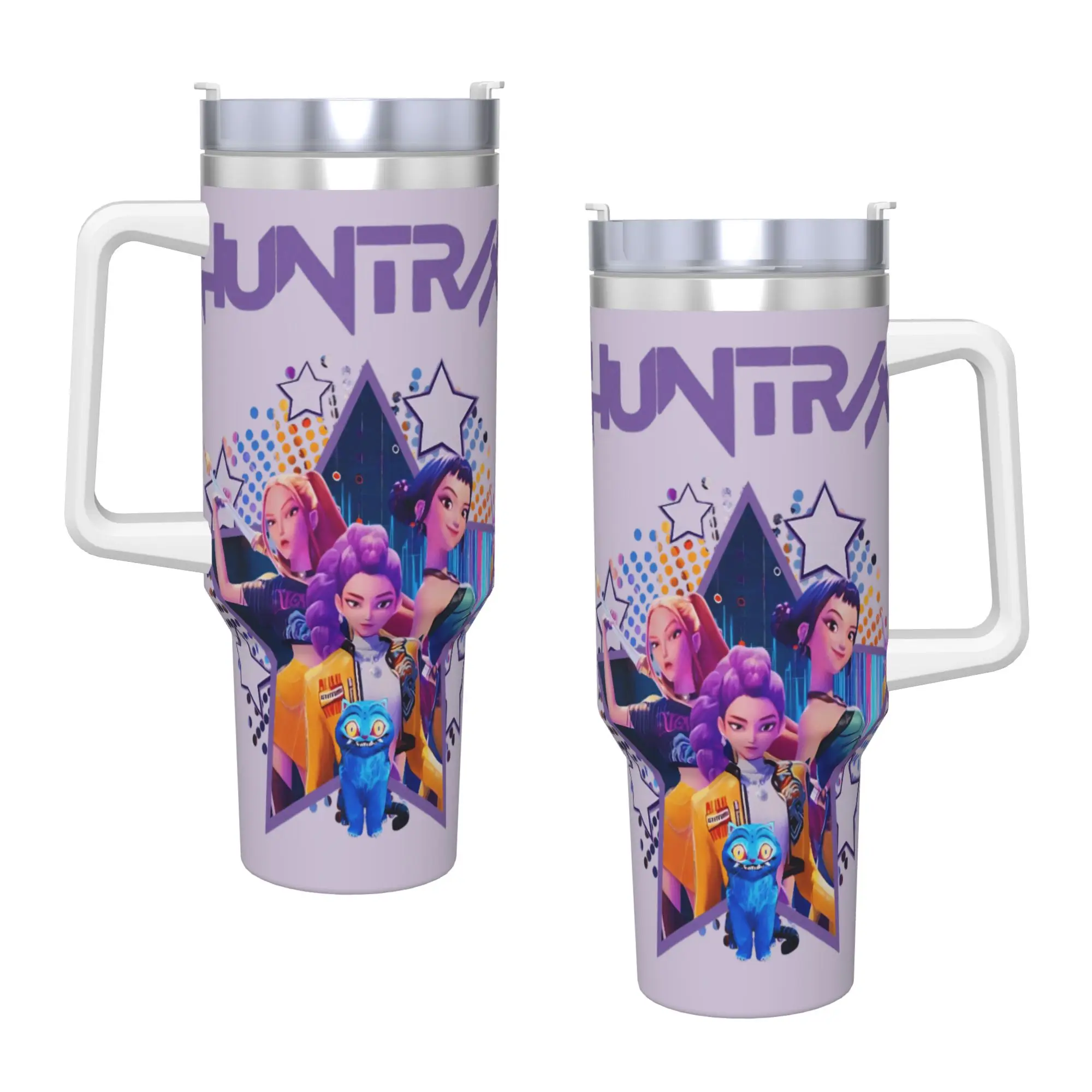 

Stainless Steel Tumbler Kpop Demon Hunters Mugs Cup With Straws Travel Hot Drinks Water Bottle Insulated Large Coffee Mug