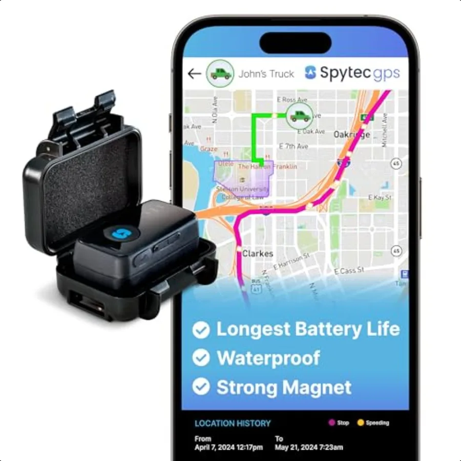 

Spytec GPS Mini GPS Smart Tracker for Vehicles Cars Trucks Loved Ones GPS Tracker Device for Weatherproof Magnetic Case Unlimit