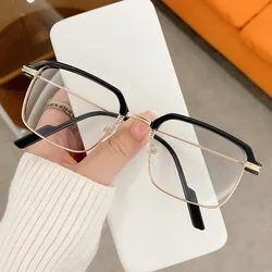 Square Reading Glasses Men Women Anti Blue Light Metal Frame Presbyopic Glasses Antifatigue Computer Eyewear +1.5 +2.0 +2.5 +3.0