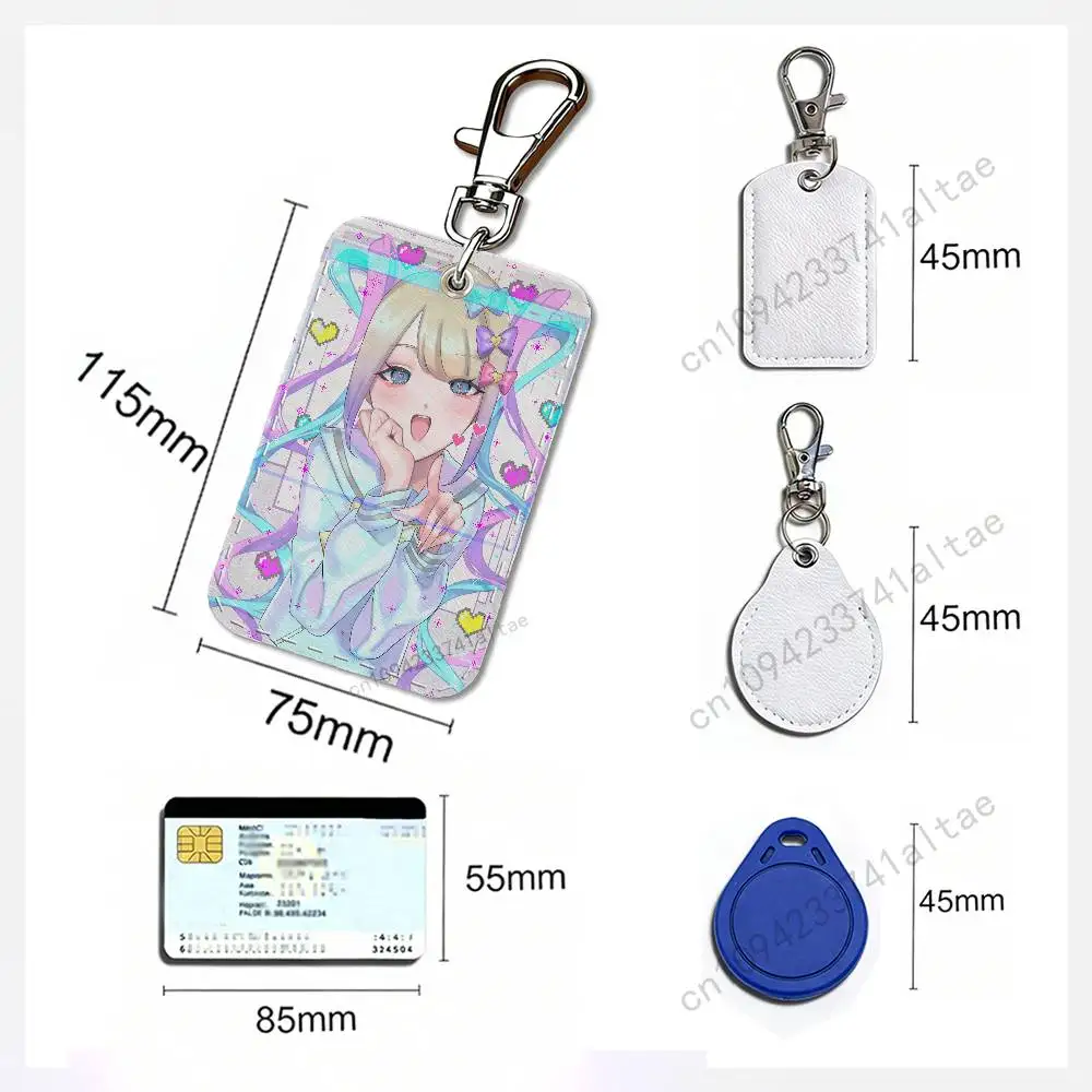 N-Needy Girl O-Overdose Rectangle Card Case Leather Card Holder Keychain Key Ring Transportation Card Case - Detail 1
