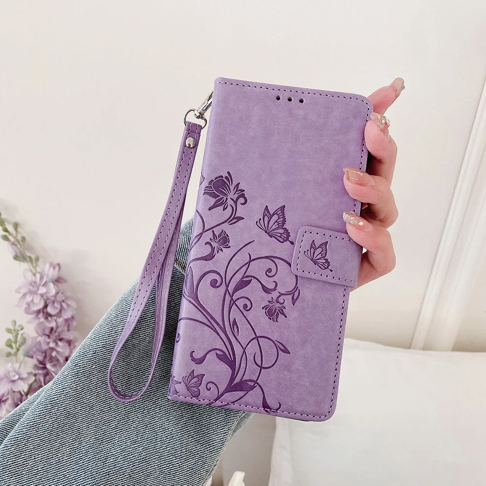 Multi‑Color Butterfly Flower Embossed Flip Leather Phone Case for Samsung Galaxy A26 A56 A13 A06 5G A13 A05 4G M13 Cases Fundas