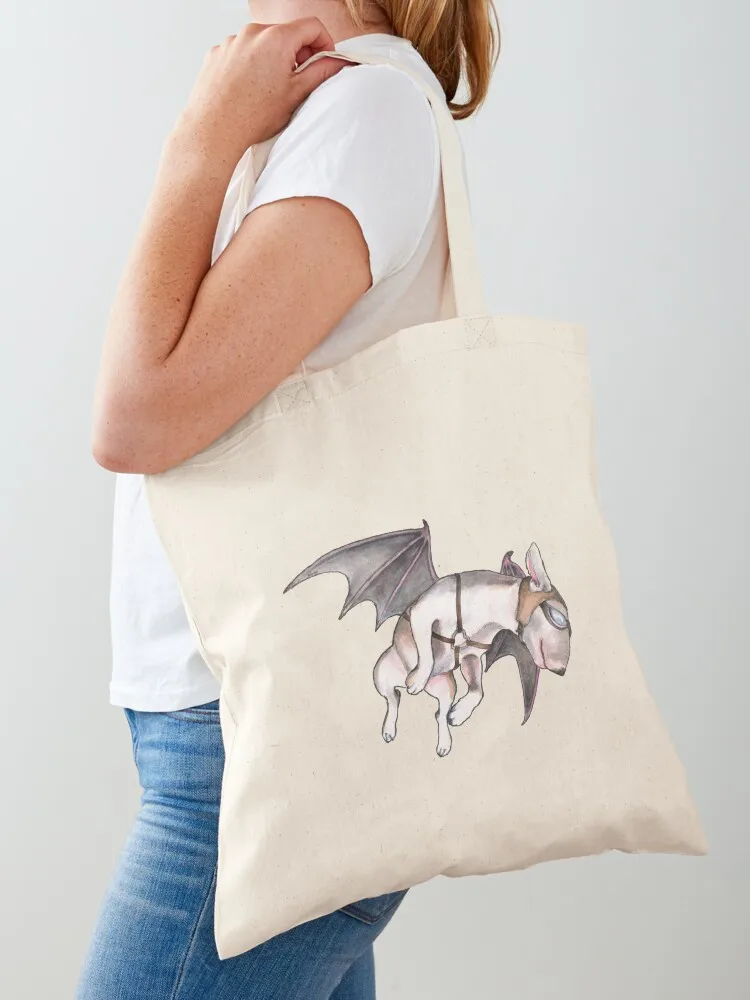 Bull Terrier If Pigs Could Fly Tote Bag canvas tote Lady bag custom bags Woman shopper bag