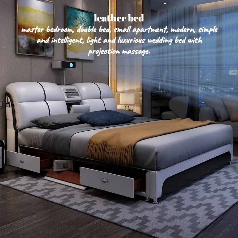 

180x200 Luxury Bedroom Beds Storage Drawers Single Queen Full Size Bedroom Beds Living Room Italian Twin Hotel Furniture