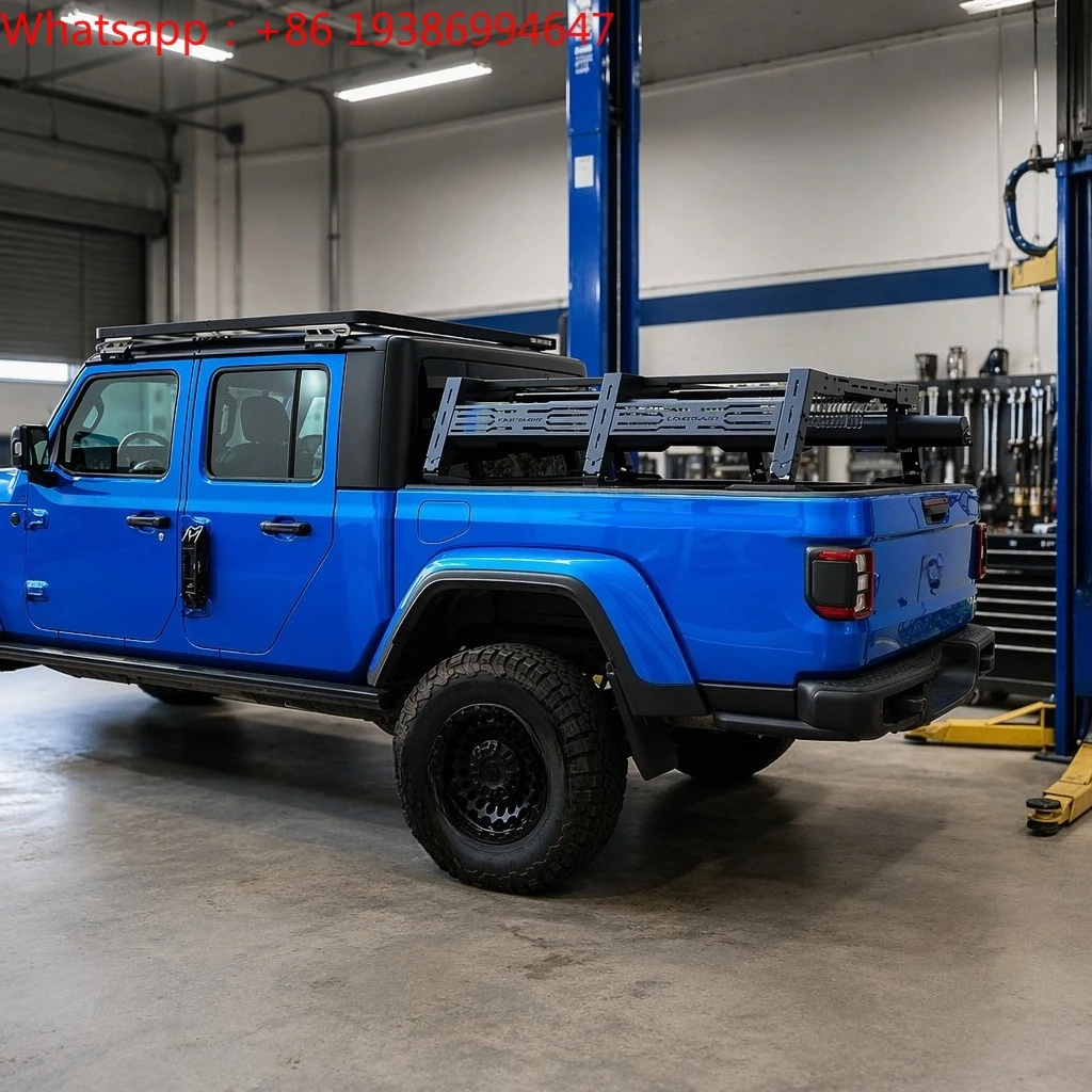 For Adjustable Steel Hinged High Quality Black 4x4 Offroad Truck Bed Rack Roll Bar Multi Functional Cargo Basket Offroad Pickup
