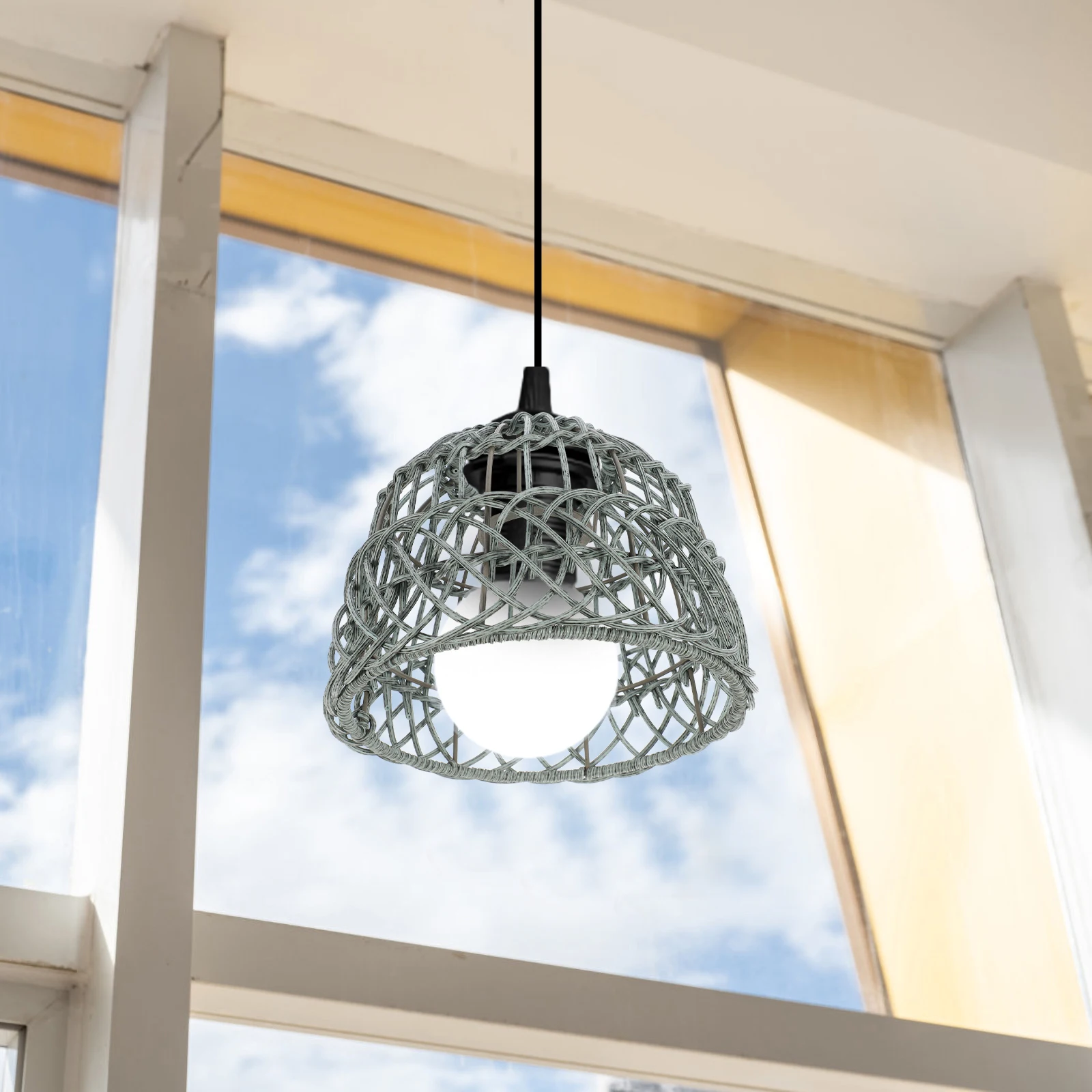 

Rattan Lampshade 6cm Outer 4cm Inner E27 Woven Cover Pendant Shade Replacement Home Bar Restaurant Lighting Accessories