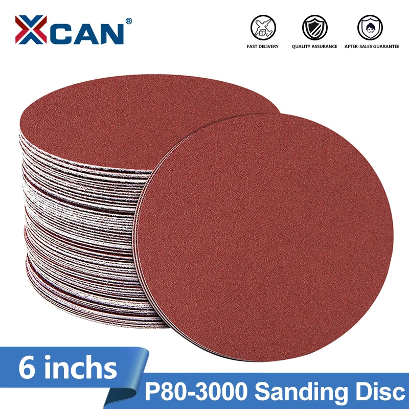 

XCAN Sanding Disc 6inchs(150mm) Sandpaper Grit 80 to 3000 Abrasive Pad Sanding Paper for Wood/Metalworking Polishing Tools