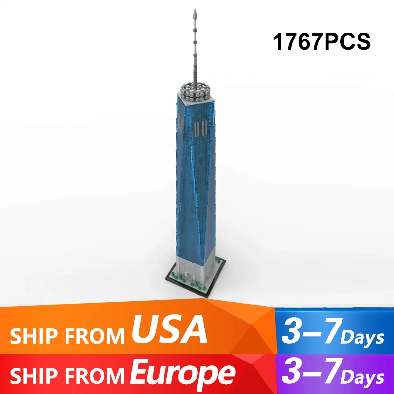 3153PCS World Trade Center อาคาร 1:800 รุ่น MOC- 159549   มุมมองถนนในเมือง บล็อกตัวต่อสถาปัตยกรรม ของขวัญสําหรับเด็กผู้ใหญ่