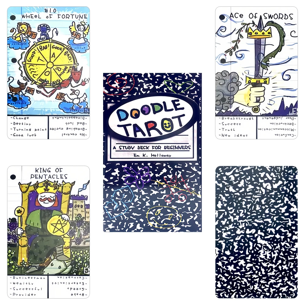 

78 Doodle Tarot Cards 10.3 × 6 cm Fortune-telling oracle cards for board games, tabletop games, and family gatherings
