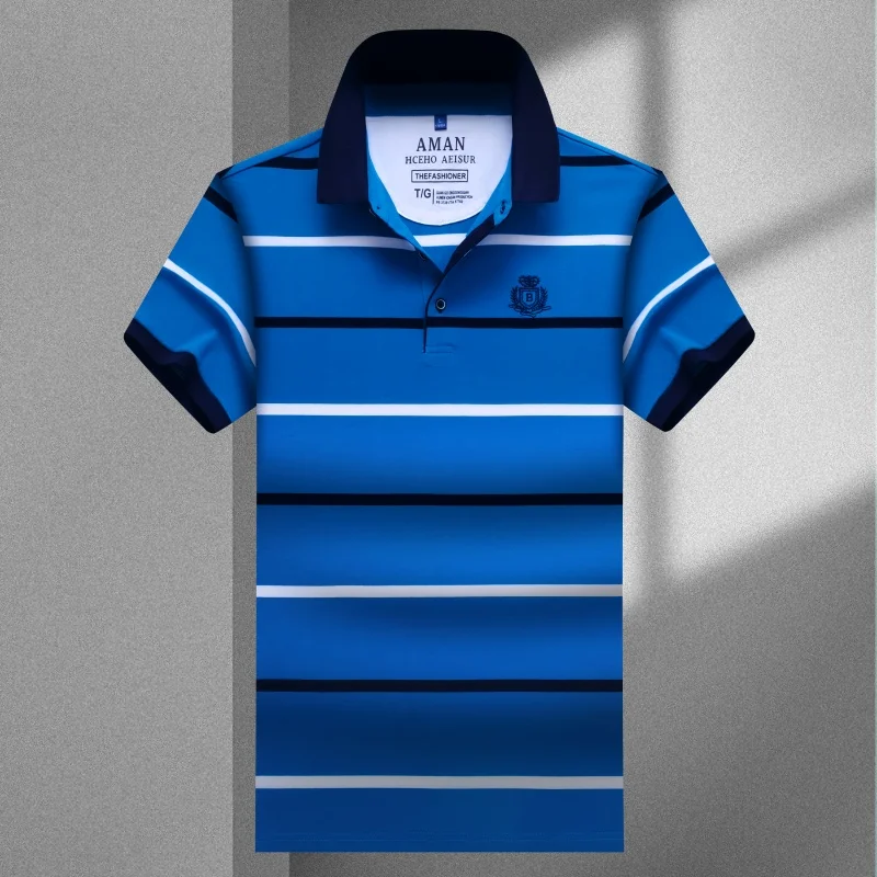 الرجال نموذج جديد فاخر قصيرة الأكمام قميص بولو التلبيب التطريز النمط البريطاني تيشيرت صيفي الترفيه موضة الرجال الملابس بلايز #5