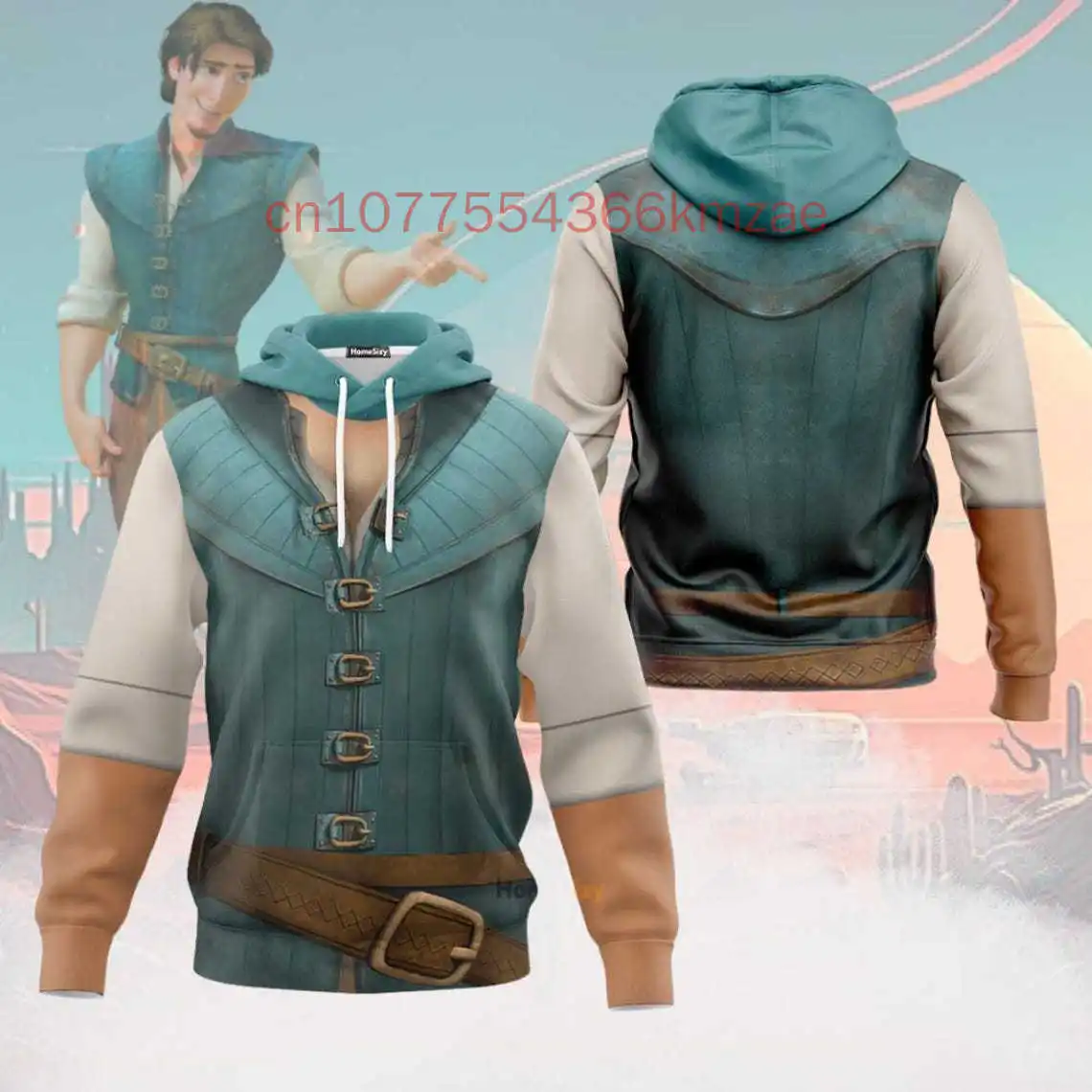 2025ใหม่Tangled Flynn Rider Prince Hoodie Coat 3dพิมพ์แฟชั่นHarajukuสไตล์ผู้ชายผู้หญิงและเด็กแฟชั่นสบายๆHoodie