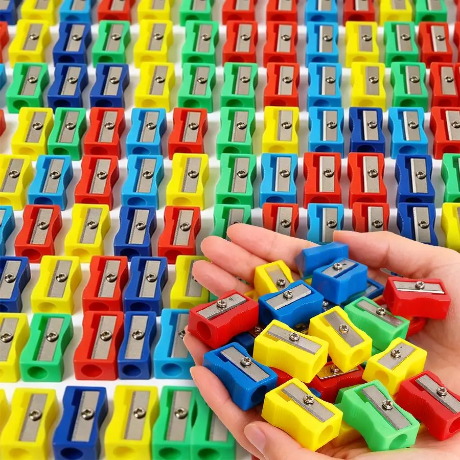 28/56pcs Plastic Pencil Sharpeners Bulk, Practical Stationery Accessories for Students, Office Drafting and Drawing Practice XJM