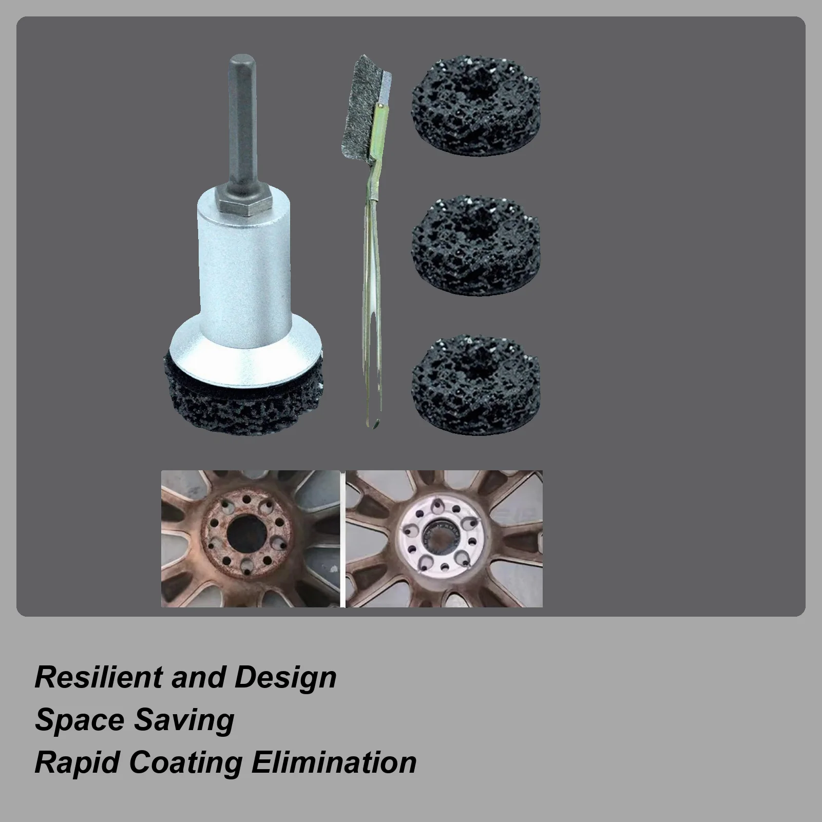 

car Wheel Hub Grinder Rust Grinding Removal Tool Rust Remover Polishing Tool auto Wheel Hub Brush Brake Grinding Cleaner Kit