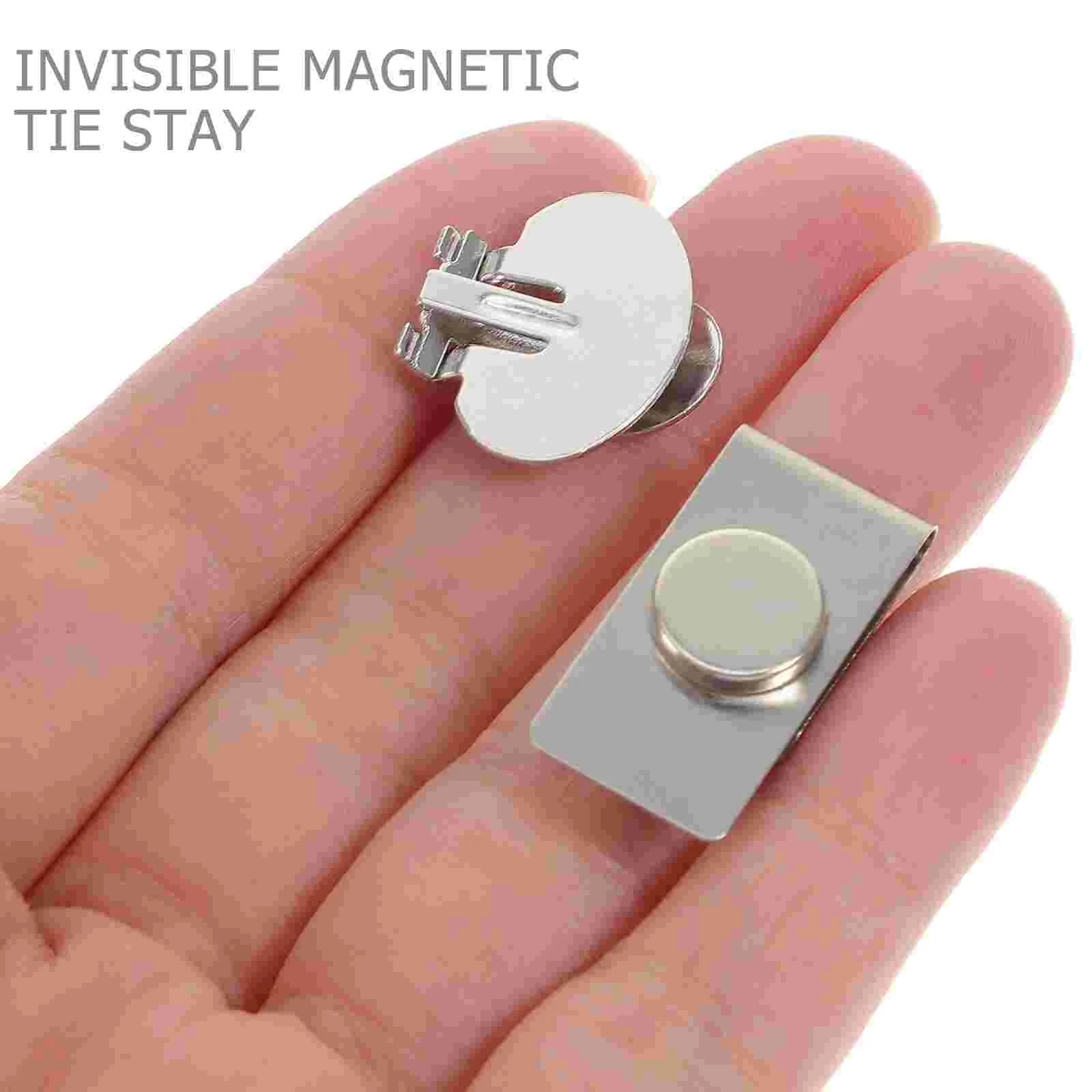 Invisible Magnetic Tie Clip Man Brooch for Men Stainless Steel Mens Collar Bar Stays Pin