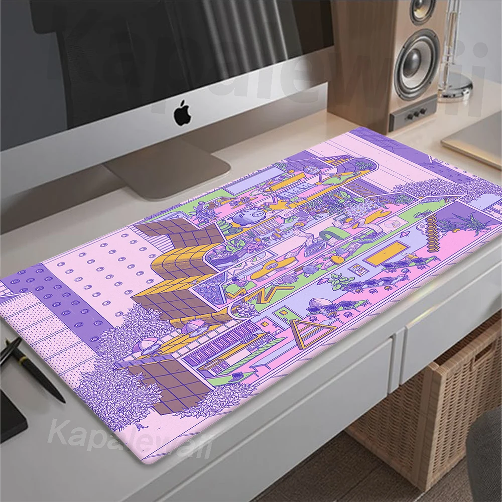 Gaming Muismat Pc 90X40Cm Xxl Muismat Anime Kawaii Schattige Mousemat Antislip Rubberen Pads Grote Bureaumat Cartoon Toetsenbordpads