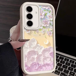 Pink Flowers Case For Samsung Galaxy S23 S24 S22 Ultra Plus S21 S20 FE A55 A52 A53 A54 A34 A14 A15 A25 A35 A16 5G Phone Cover