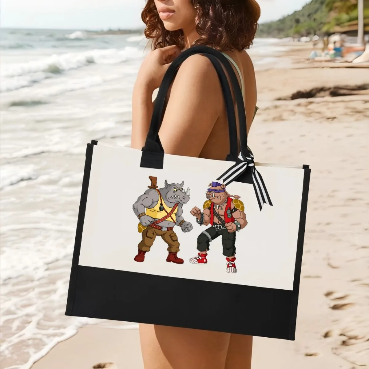 توم سوير وهاكلبيري فين 2026 وصول جديد موضة عملية واسعة قابلة لإعادة الاستخدام حمل حقيبة نمط طباعة 2 لهجة الثقيلة La #1