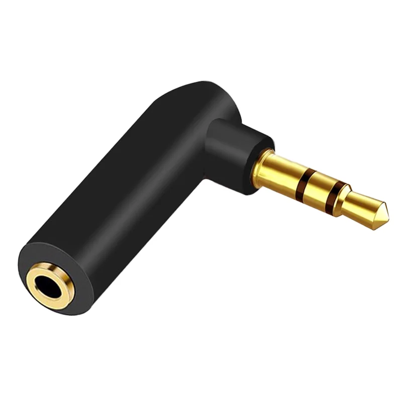 5PCS 90 Degree Right Angle 3.5mm 3 Pole Stereo Male to Female Adapter Converter Headphone Audio Microphone Jack Plug Connector