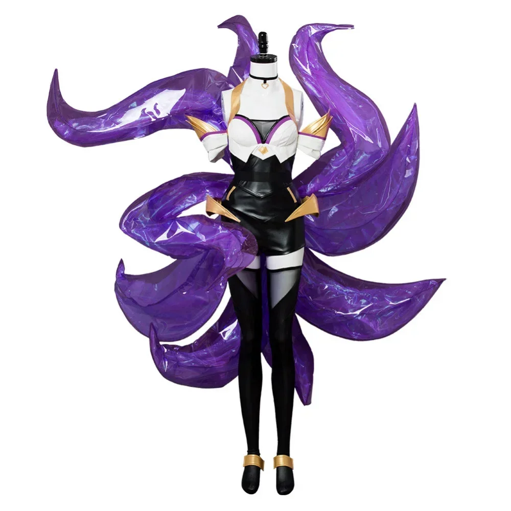 LOL the Nine-Tailed Fox Ahri K/DA Skin Cosplay Costume Dress For Women Girls Outfit Halloween Carnival Costumes