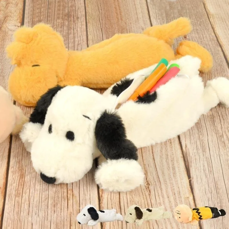 Snoopy Pencil Case Anime Student Large Capacity Pen Bag Cartoon Kawaii Women Portable Makeup Storage Bag School Stationery Box