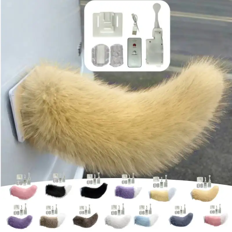 

Plush Wagging Cars Tail Rechargeable Electric Auto Trunk Charm Voice-Controlled Tails Decoration for Car Exterior Decoration