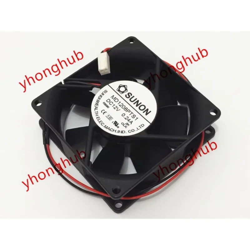 SUNON MD1208PTS1 DC 12V 0.24A 2-wire 80x80x25mm Server Cooling Fan