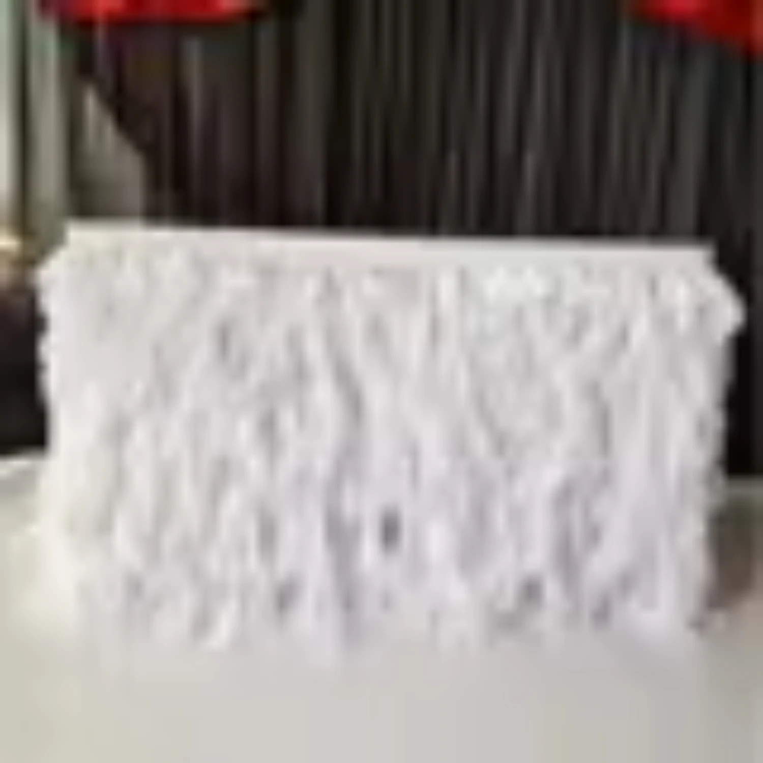 

White Willow Ruched Table Skirt, Ruffle Table Skirt, Chiffon, 10ft Length