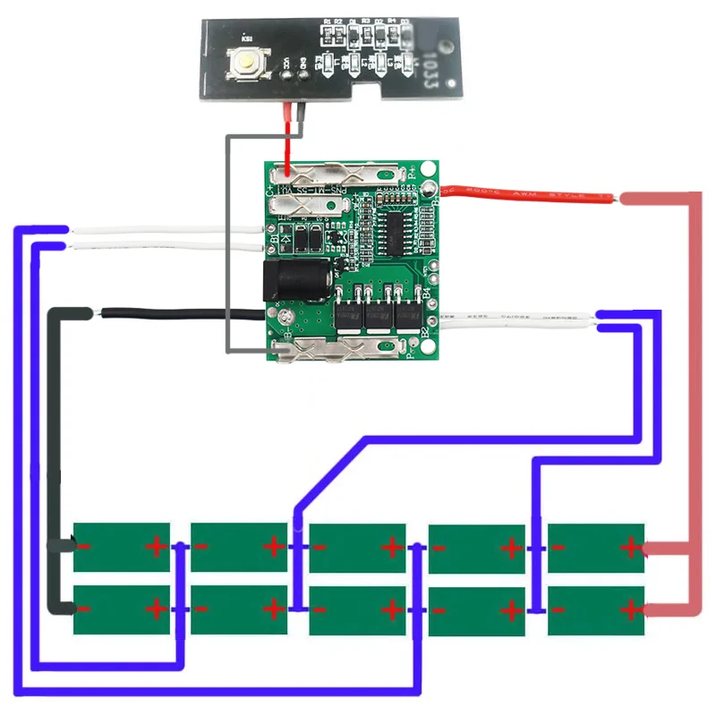 10*18650 Li-ion Battery Case Charge Protection Circuit Board PCB For Lomvum Zhipu Hongsong Jingmi BoDa For Makita 18V Shell Box