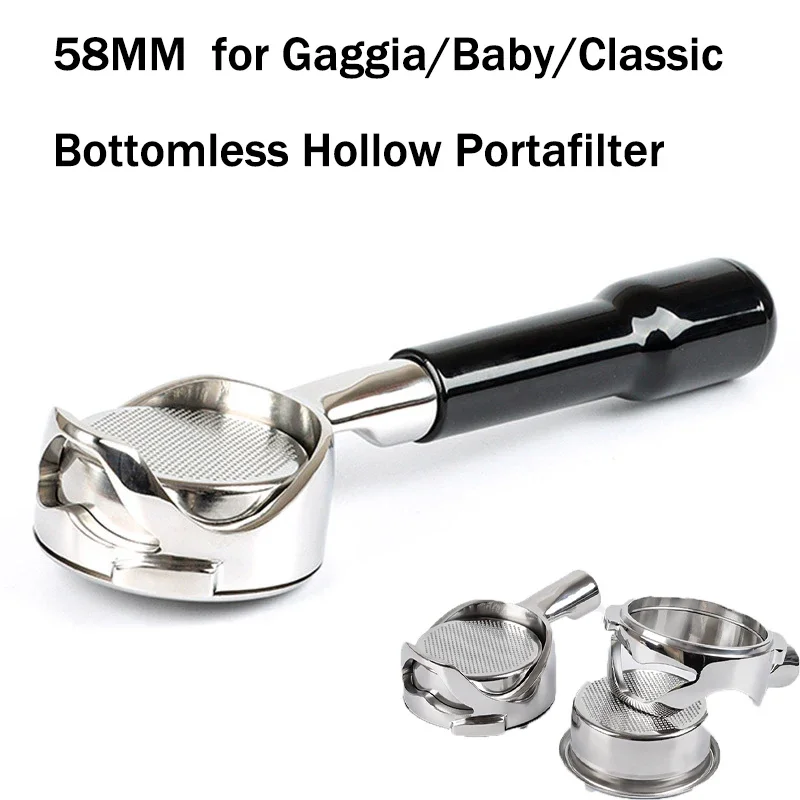

For Gaggia/Baby/Classic Coffee Machine Modified Handle Filter 58MM Bottomless Hollow Portafilter Stainless Steel Coffee Filter
