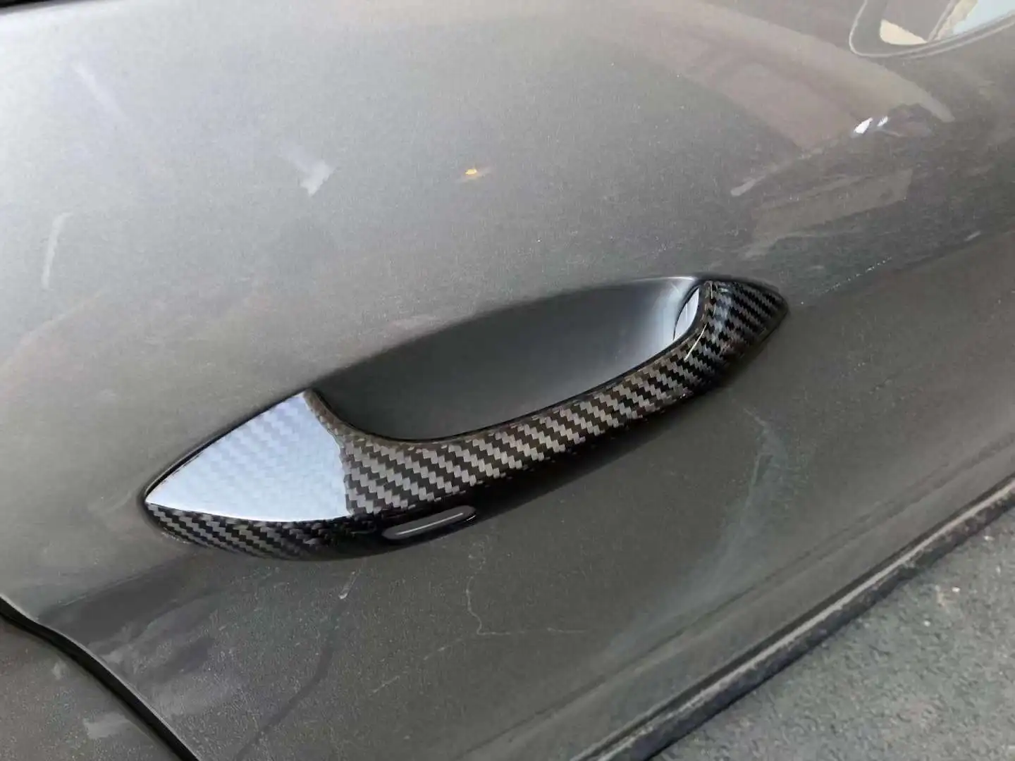 Voor Porsche Panamera 971 koolstofvezel deurgreep, Paramela droge carbon buitendeurgreepbehuizing