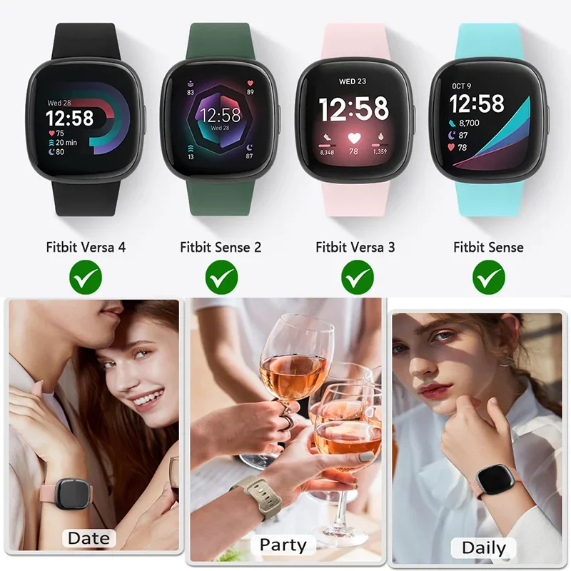 Sport strap For Fitbit Versa 3 Watch Band Soft smartwatch Silicone waterproof Bracelet For Fitbit Sense Watchbands Accessories