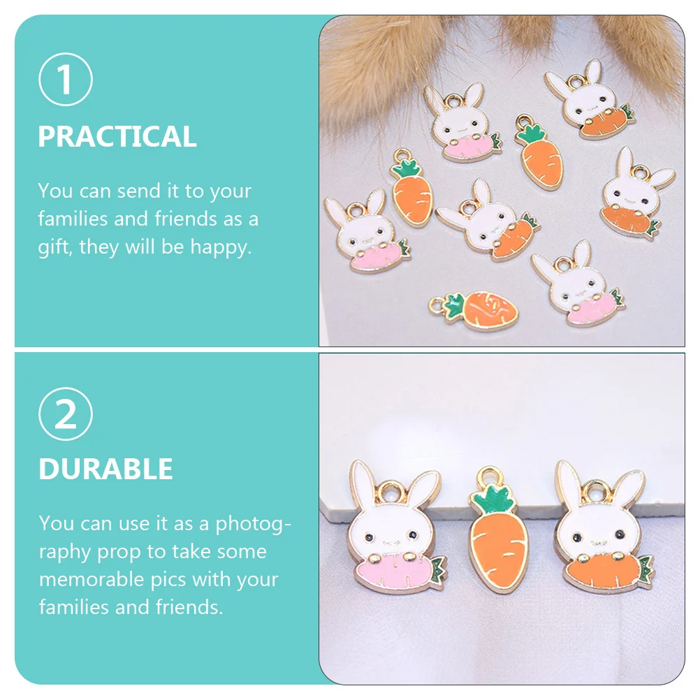 30 قطعة سبائك أرنب الجزرة سحر عيد الفصح تحت عنوان قلادة DIY مستلزمات صناعة المجوهرات قلادة أساور سحر سبائك الجزرة #4