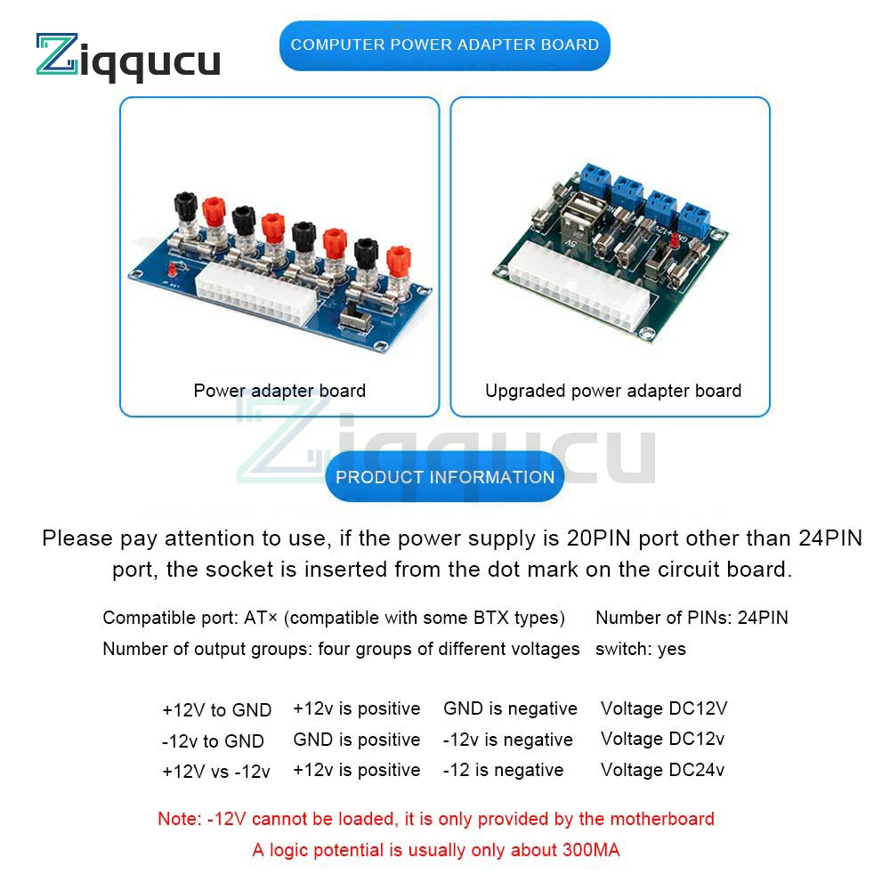 Módulo de extensión del adaptador de la placa de ruptura de la fuente de alimentación del PC del ordenador ATX, 24/20 Pines, 24 Pines, 20 pines,