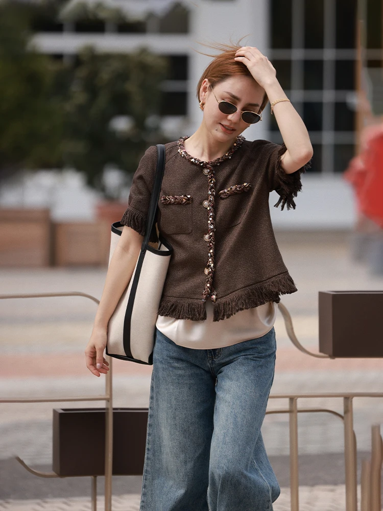 

Пальто WinnieTang Parisian Dr Texture Slimming Elegance с открытыми плечами, из смесового полиэстера, для повседневной носки