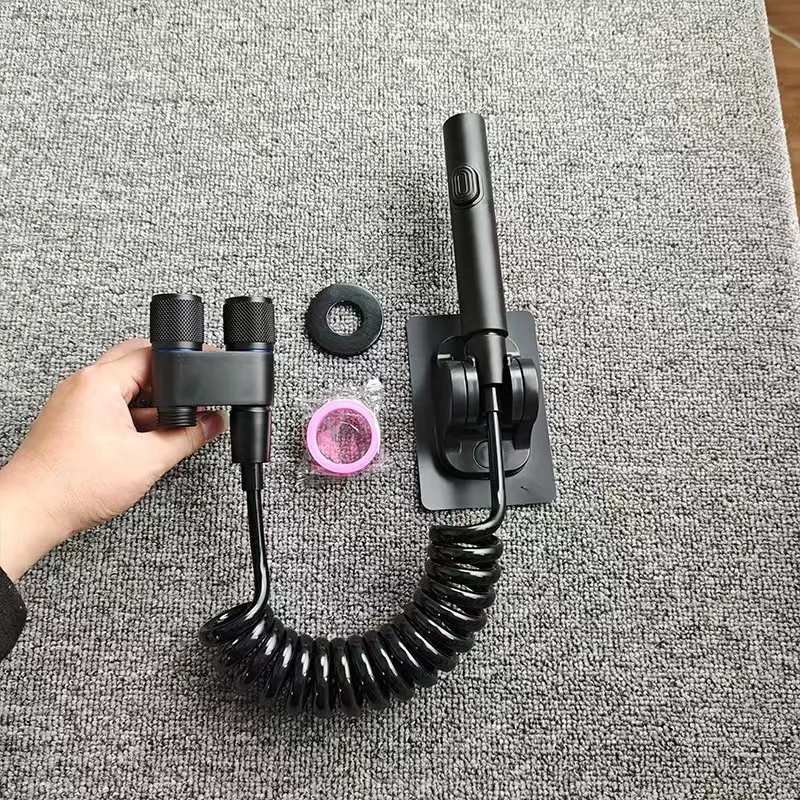 High Pressure Toilet Companion Spray Gun Flush System One in Two out Faucet Angle Valve with Water Gun for Women's Washing Conve