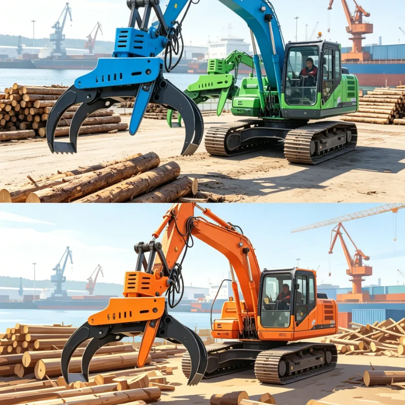 Customized forestry rotary grapple saw hydraulic timber cutter tree shear wood grab heavy duty logger tool