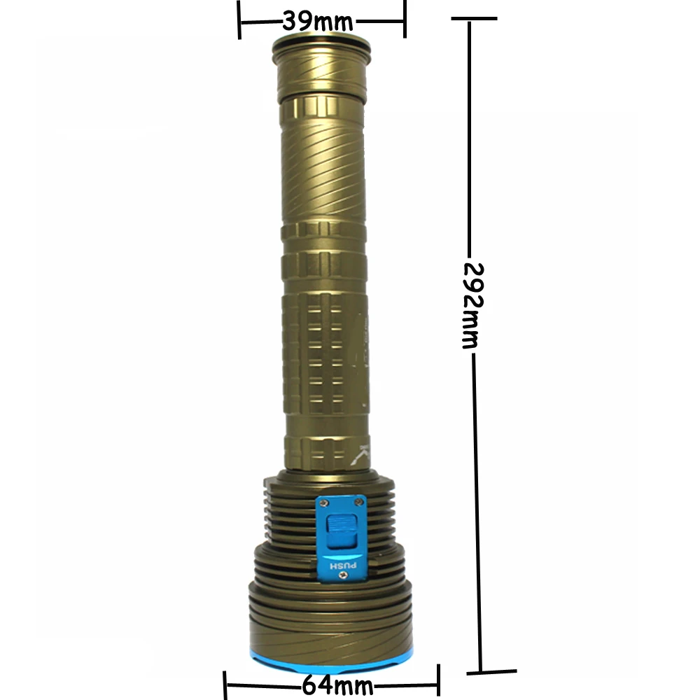 Imagem -03 - Lanterna Subaquática de Alta Potência Lanterna de Mergulho Tocha Tática de Caça Submarina Bateria 26650 8000lm 9x l2