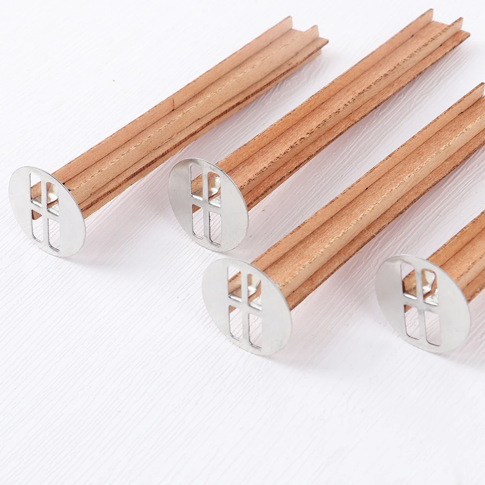 7Sets New Cross Wooden Candle Wicks Set Wood Candles Core With Bases For DIY Candles Making Supply Handmade Soy Parffin Wax Wick