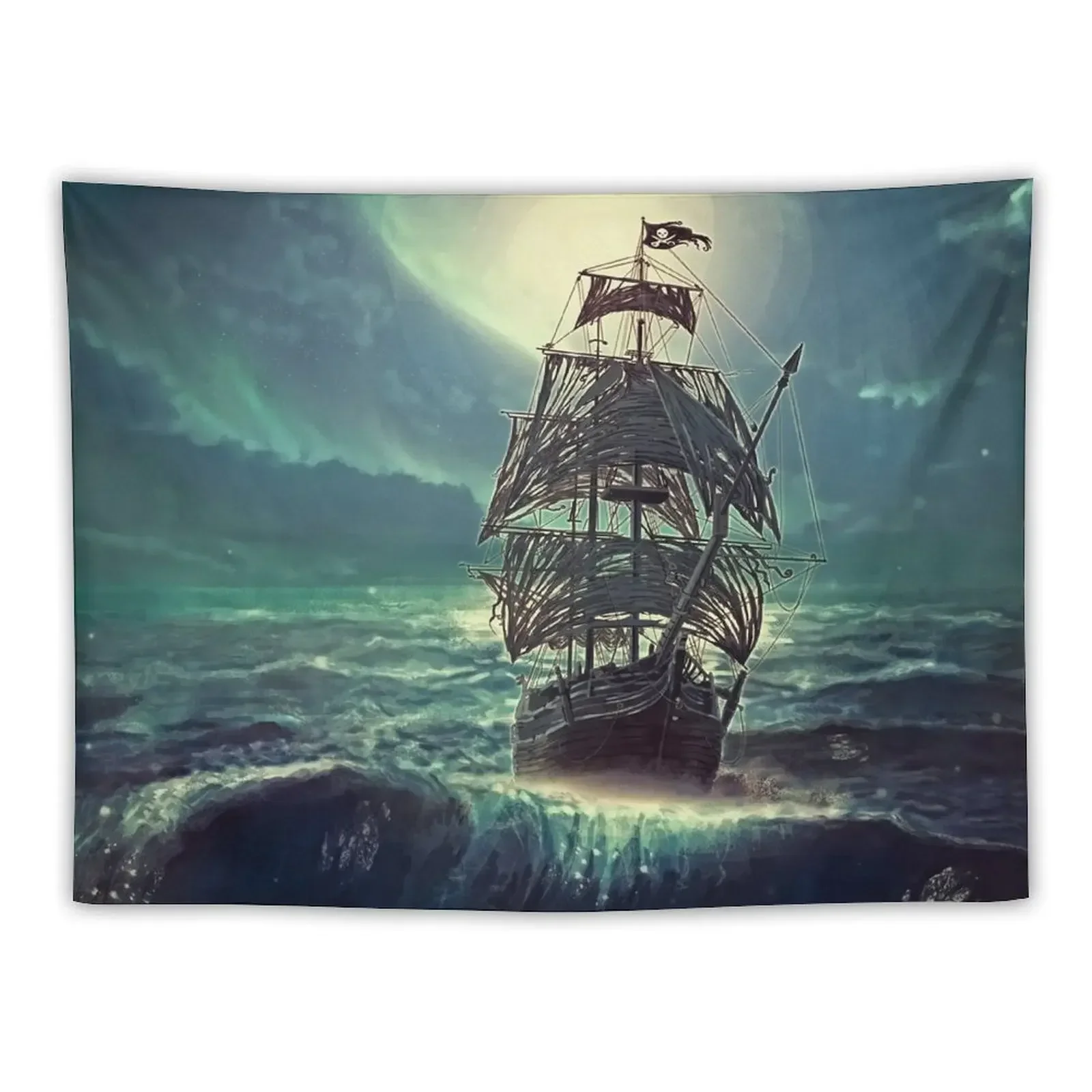 

Ghost Pirate Ship at Night Tapestry Wall Hanging Wall Decoration Bedroom Bathroom Decor Tapestry