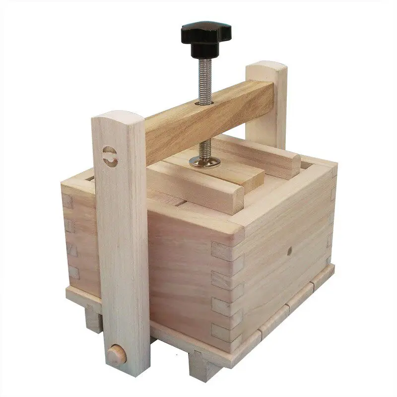 Sycamore Wooden Household Mould Frame DIY Tofu Tools Full Set of Tofu Press Box with Press Rod