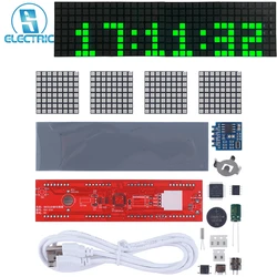 DIY Clock Kit Green LED Music Spectrum Flashing Soldering Project Practice Electronic Suite For STEM School Student Learning