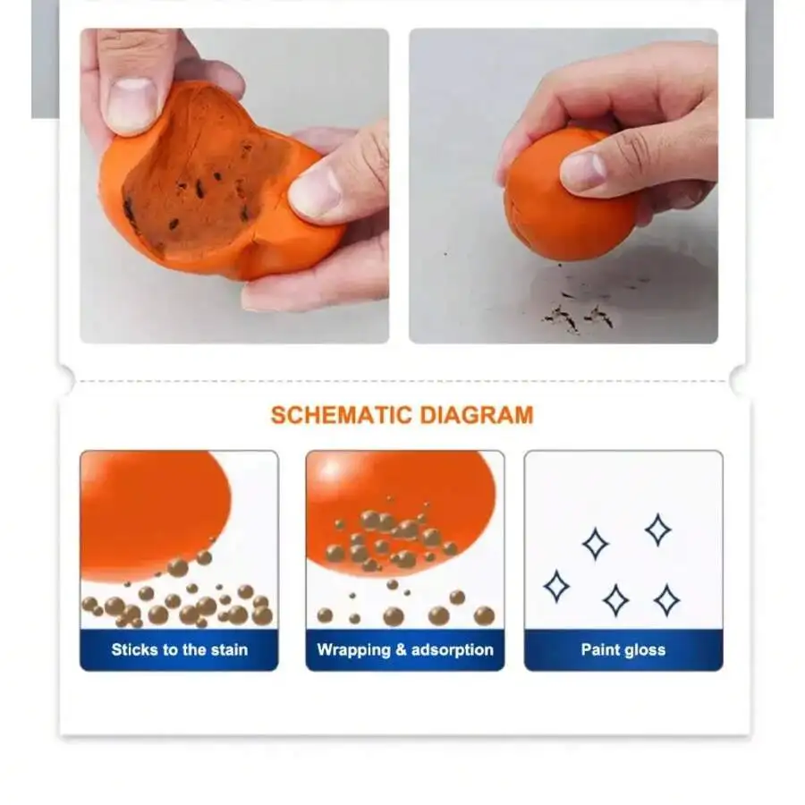 20261PC Clay Bar Detailing Auto Car Clean Wash Cleaner Sludge Mud Remove Magic Blue Orange 100g Car Cleaning Accessories Car