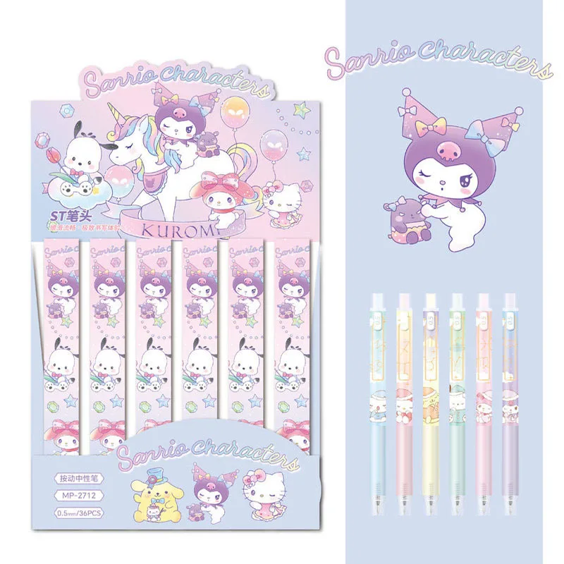 Imagem -02 - Sanli-creative Cartoon Gel Pen Kawaii Kuromi Cinnamoroll Ferramentas de Escrita Super Fofo Estudante Papelaria Escritório da Escola Atacado