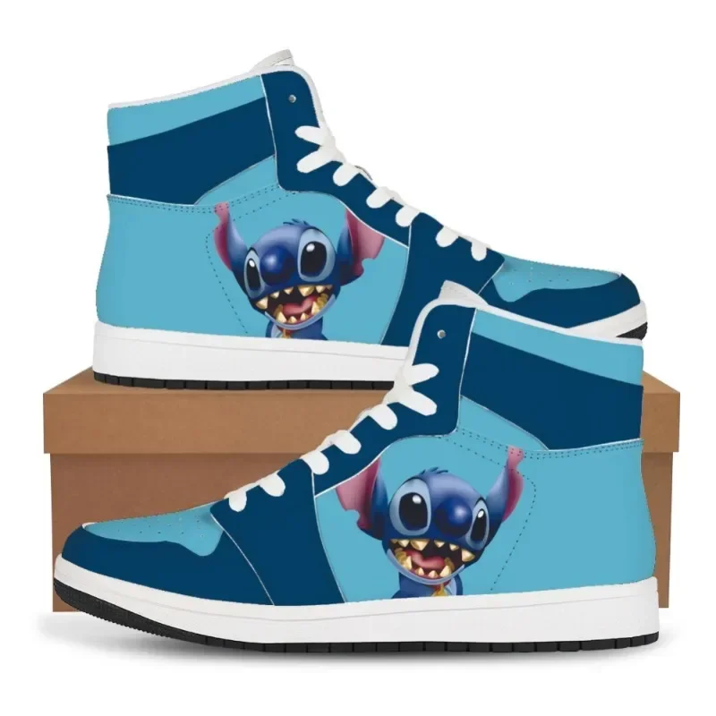 Disney Stitch Fashion Sneakers Kawaii Anime Figure Cosplay Men Women Sports Shoes Boys Girls Kids High Top Fashion Running Shoes